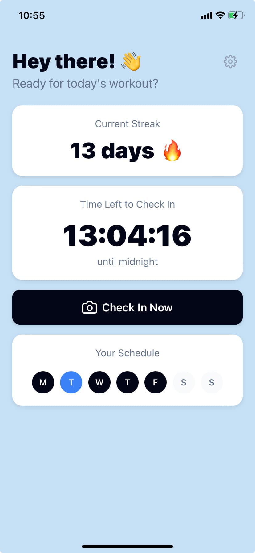 GymCommit App Interface